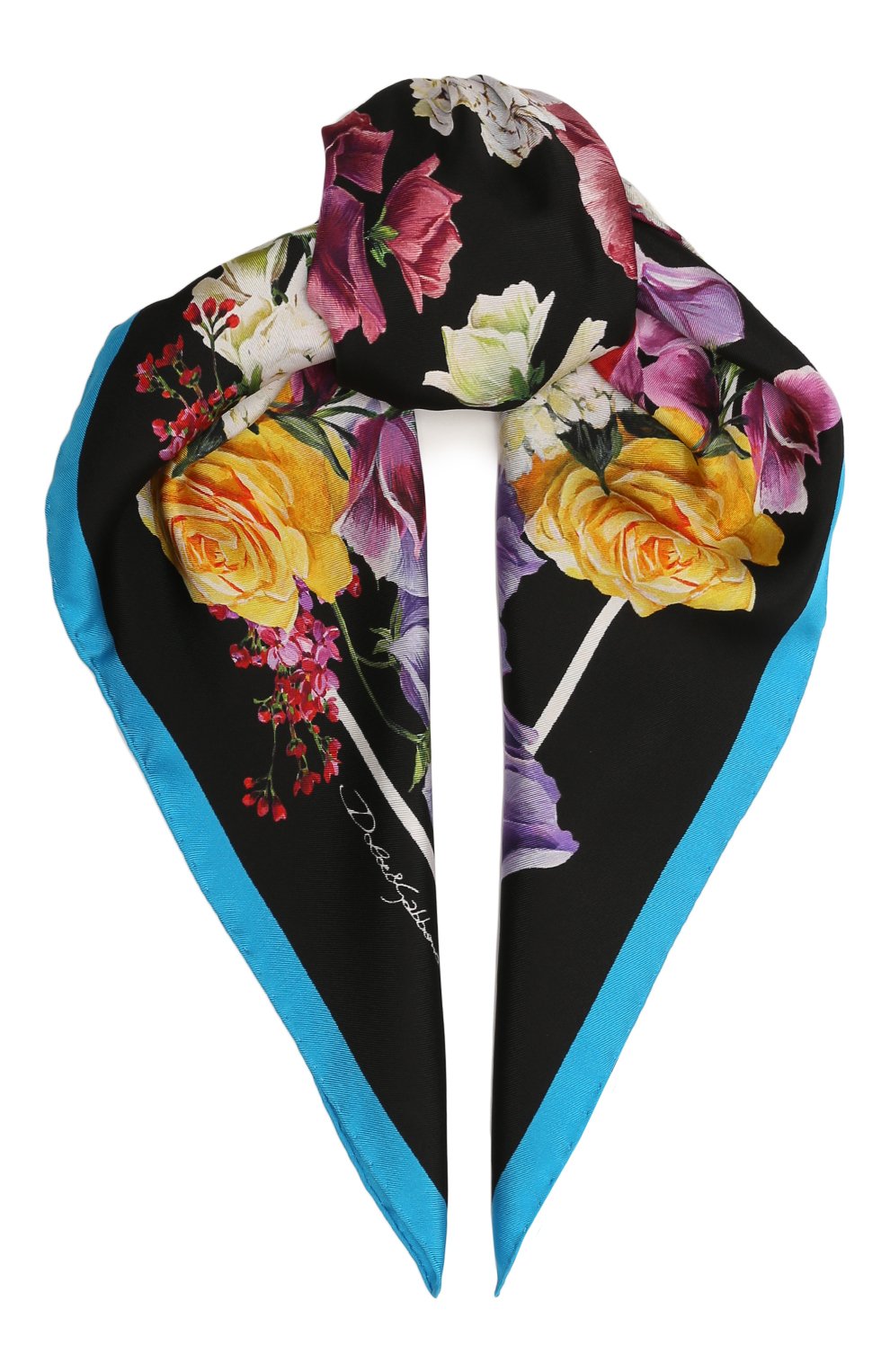 Женский шелковый платок DOLCE & GABBANA разноцветного цвета, арт. FN093R/GDAY0 | Фото 1 (Материал: Текстиль, Шелк)