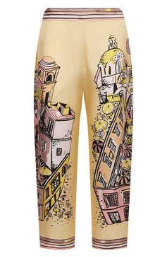 Женские шелковые брюки EMILIO PUCCI желтого цвета, арт. 1HRT20/1H721 | Фото 1 (Материал внешний: Шелк; Женское Кросс-КТ: Брюки-белье)