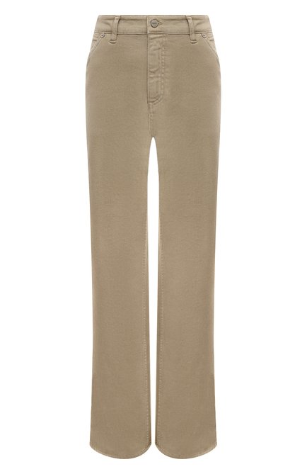 Женские хлопковые брюки MUST бежевого цвета, арт. LIGIA B412 | Фото 1 (Драгоценные камни: Проставлено; Длина (брюки, джинсы): Стандартные; Материал внешний: Хлопок; Материал сплава: Проставлено)