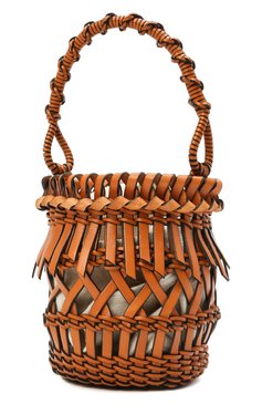 Женская сумка bucket fringes LOEWE коричневого цвета, арт. 326.05AC19 | Фото 2 (Сумки-технические: Сумки через плечо, Сумки top-handle; Материал: Натуральная кожа; Размер: mini; Ремень/цепочка: На ремешке)