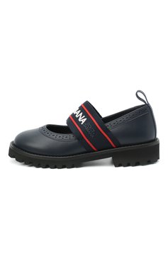 Детские кожаные туфли DOLCE & GABBANA синего цвета, арт. D10960/AW087/29-36 | Фото 2 (Материал внешний: Кожа; Материал внутренний: Натуральная кожа; Региональные ограничения белый список (Axapta Mercury): RU; Девочки-школьная форма: Классическая обувь; Длина стельки: 18,1, 18,7, 19,4, 20,1, 20,7, 21,4, 22,1, 22,7)