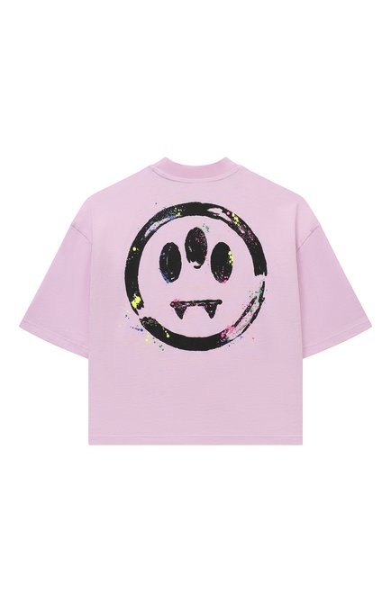 Детская хлопковая футболка BARROW розового цвета, арт. S4BKJGTH124 | Фото 2 (Рукава: Длинные; Материал сплава: Проставлено; Материал внешний: Хлопок; Драгоценные камни: Проставлено)