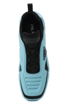Мужские кроссовки tecno stretch PRADA голубого цвета, арт. 2EG314-3LCW-F014B | Фото 5 (Материал внешний: Текстиль; Стили: Гранж; Материал утеплителя: Без утеплителя; Подошва: Массивная)