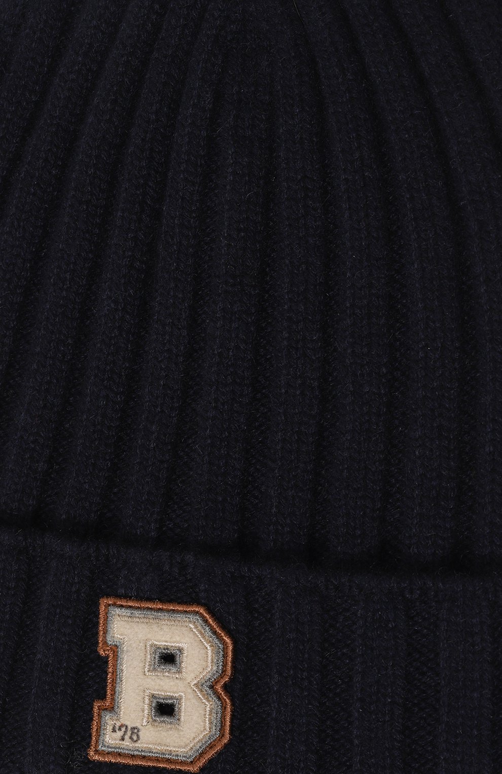 Детского кашемировая шапка BRUNELLO CUCINELLI темно-синего цвета, арт. B22M90008C | Фото 3 (Материал: Текстиль, Кашемир, Шерсть; Материал сплава: Проставлено; Нос: Не проставлено)