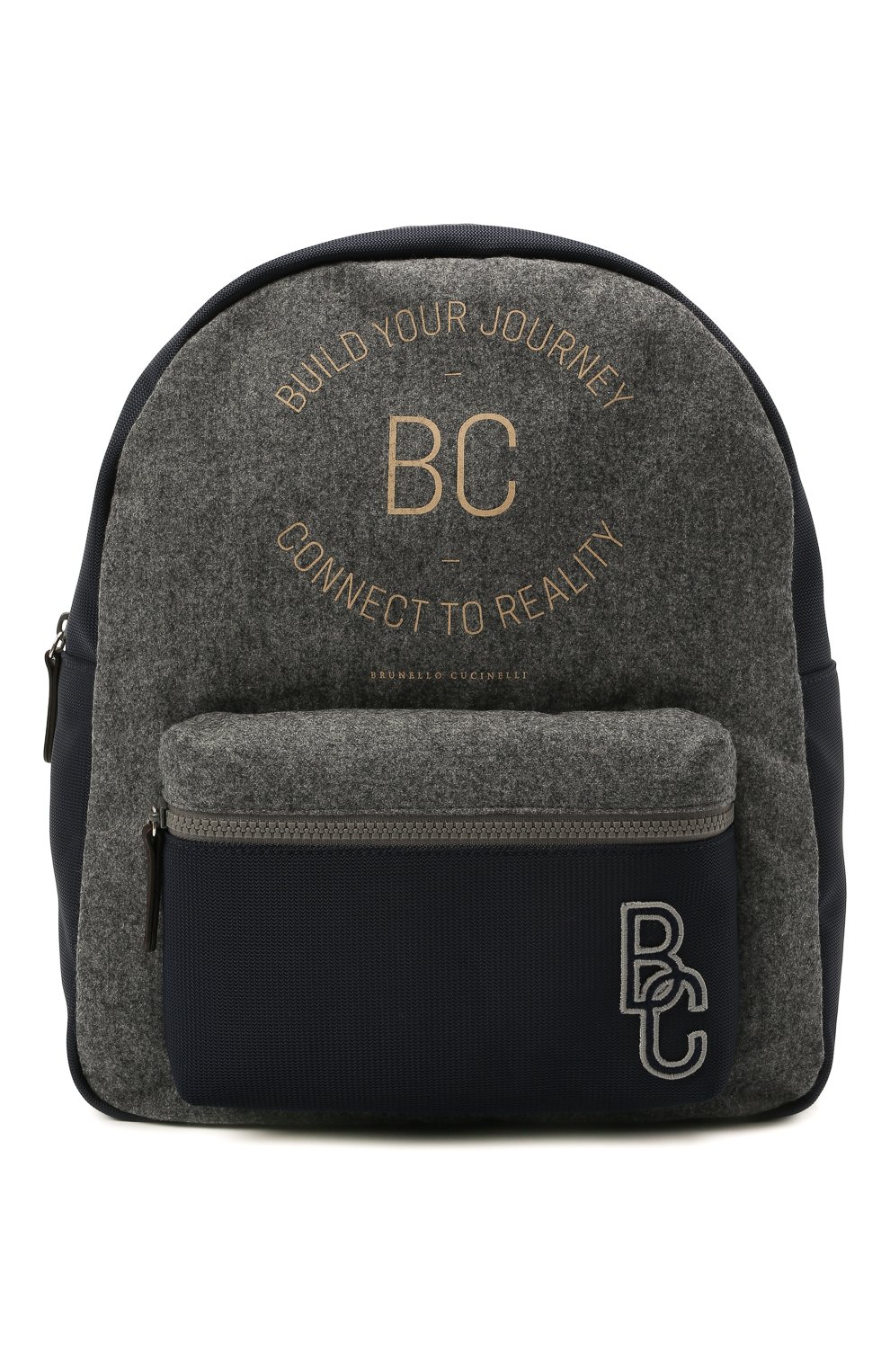Детская шерстяной рюкзак BRUNELLO CUCINELLI серого цвета, арт. BNPLLB105 | Фото 1 (Материал: Текстиль)