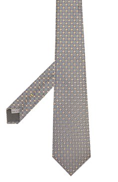 Мужской шелковый галстук CANALI желтого цвета, арт. 18/HJ02026 | Фото 2 (Принт: С принтом; Материал: Текстиль, Шелк; Материал внутренний: Не назначено; Материал сплава: Проставлено; Нос: Не проставлено; Статус проверки: Проверена категория)
