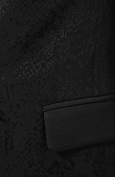 Женский жакет из вискозы LIU JO черного цвета, арт. CF3087/T3580 | Фото 5 (Рукава: Длинные; Случай: Повседневный; Длина (для топов): Стандартные; Материал сплава: Проставлено; 1-2-бортные: Однобортные; Материал внешний: Вискоза; Драгоценные камни: Проставлено; Женское Кросс-КТ: Жакет-одежда)