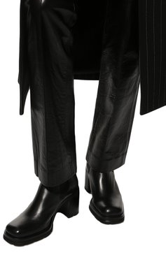Женские кожаные ботильоны elijah BY FAR черного цвета, арт. 22PFELJBBLNAP | Фото 3 (Материал внешний: Кожа; Материал внутренний: Натуральная кожа; Каблук высота: Средний; Каблук тип: Устойчивый)