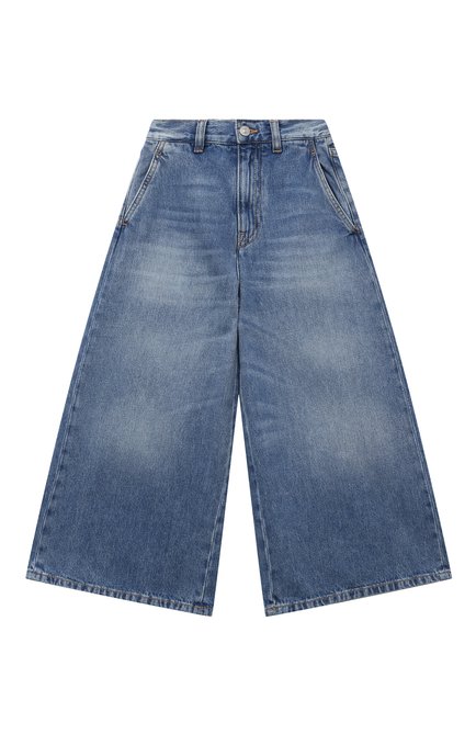 Детские джинсы MM6 синего цвета, арт. M60450/MM01L | Фото 1 (Материал внешний: Хлопок; Нос: Не проставлено; Материал сплава: Проставлено)