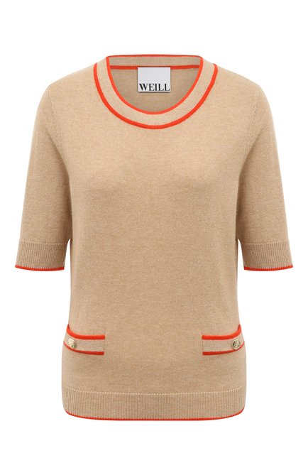 Женский каше мировый пуловер WEILL бежевого цвета по цене 36700 руб., арт. 199007 | Фото 1