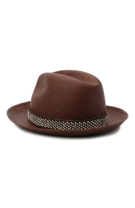Женская соломенная шляпа valentino x borsalino VALENTINO коричневого цвета, арт. VW2HAA57/WDI | Фото 2 (Материал: Растительное волокно; Региональные ограничения белый список (Axapta Mercury): RU)