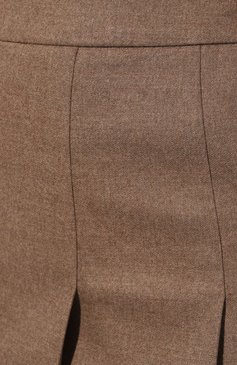 Женская шерстяная юбка LORENA ANTONIAZZI коричневого цвета, арт. A2354G010A/4010 | Фото 5 (Материал внешний: Шерсть; Длина Ж (юбки, платья, шорты): Мини; Женское Кросс-КТ: юбка-плиссе, Юбка-одежда; Материал сплава: Проставлено; Драгоценные камни: Проставлено; Стили: Кэжуэл)