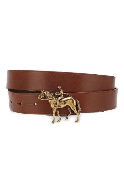 Мужской кожаный ремень RALPH LAUREN темно-коричневого цвета, арт. 404761815 | Фото 1 (Статус проверки: Проверено, Проверена категория; Случай: Повседневный; Материал: Натуральная кожа)