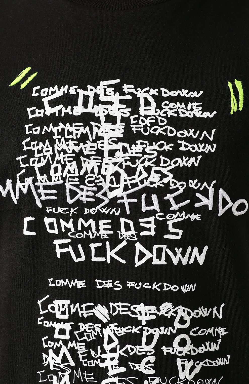 Мужская хлопковая футболка COMME DES FUCKDOWN черного цвета, арт. CDFU766P | Фото 5 (Рукава: Короткие; Длина (для топов): Стандартные; Стили: Гранж; Принт: С принтом; Материал внешний: Хлопок)