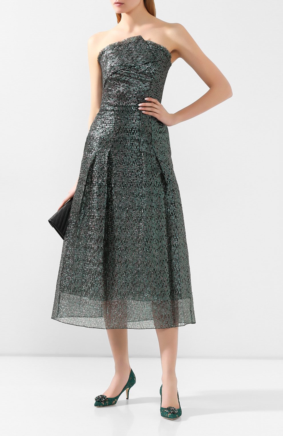 Женские текстильные туфли rainbow lace DOLCE & GABBANA зеленого цвета, арт. CD0066/AL198 | Фото 2 (Материал внешний: Текстиль; Каблук высота: Низкий, Средний; Материал внутренний: Натуральная кожа, Текстиль; Материал сплава: Проставлено; Каблук тип: Шпилька; Подошва: Плоская; Драгоценные камни: Проставлено; Длина стельки: 25,4, 24,1, 26,1, 24,8)