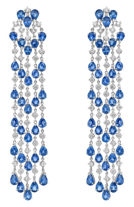 Женские серьги chandelier MERCURY бесцветного цвета, арт. MEM3669WS | Фото 1 (Материал сплава: Белое золото; Драгоценные камни: Бриллианты)