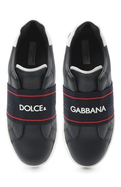 Детские кожаные кеды DOLCE & GABBANA синего цвета, арт. DA0793/AF512/37-39 | Фото 4 (Мальчики Кросс-КТ: Обувь-низкие; Материал внутренний: Натуральная кожа; Региональные ограничения белый список (Axapta Mercury): RU; Материал сплава: Проставлено; Нос: Не проставлено; Мальчики-школьная форма: Спортивная обувь; Длина стельки: 23,4, 24,1)