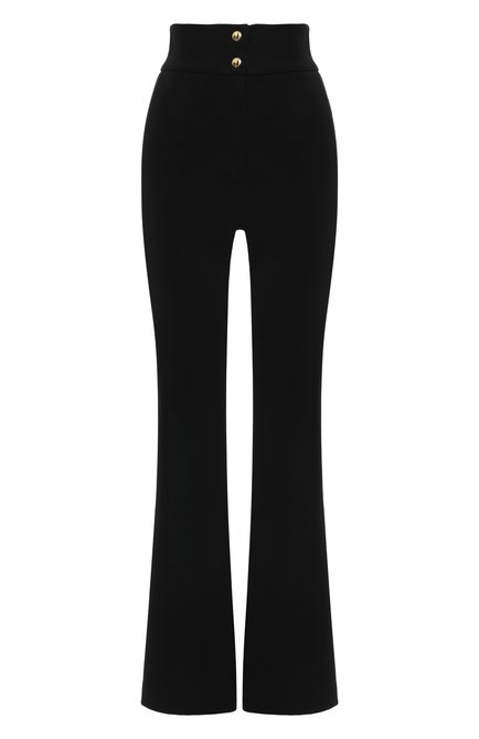 Женские брюки DOLCE & GABBANA черного цвета, арт. FTCZ7T/FUGI7 | Фото 1 (Длина (брюки, джинсы): Удлиненные; Материал внешний: Синтетический материал; Материал сплава: Проставлено; Драгоценные камни: Проставлено)