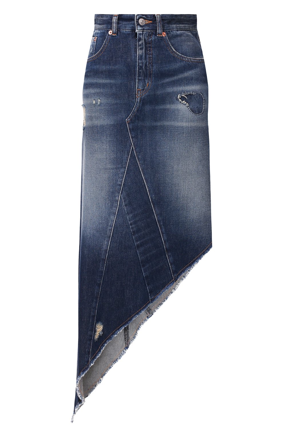 Женская джинсовая юбка MM6 синего цвета, арт. S62MA0042/S30460 | Фото 1 (Кросс-КТ: Деним; Женское Кросс-КТ: Юбка-одежда; Материал внешний: Хлопок; Длина Ж (юбки, платья, шорты): До колена, Макси)