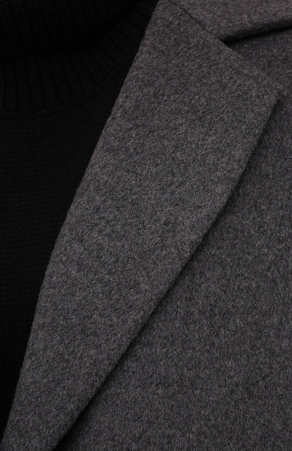 Женское пальто из шерсти и кашемира SEVEN LAB серого цвета, арт. CMAR charcoal | Фото 5 (Материал внешний: Шерсть; Рукава: Длинные; Длина (верхняя одежда): До колена; 1-2-бортные: Однобортные; Материал подклада: Вискоза; Стили: Кэжуэл)