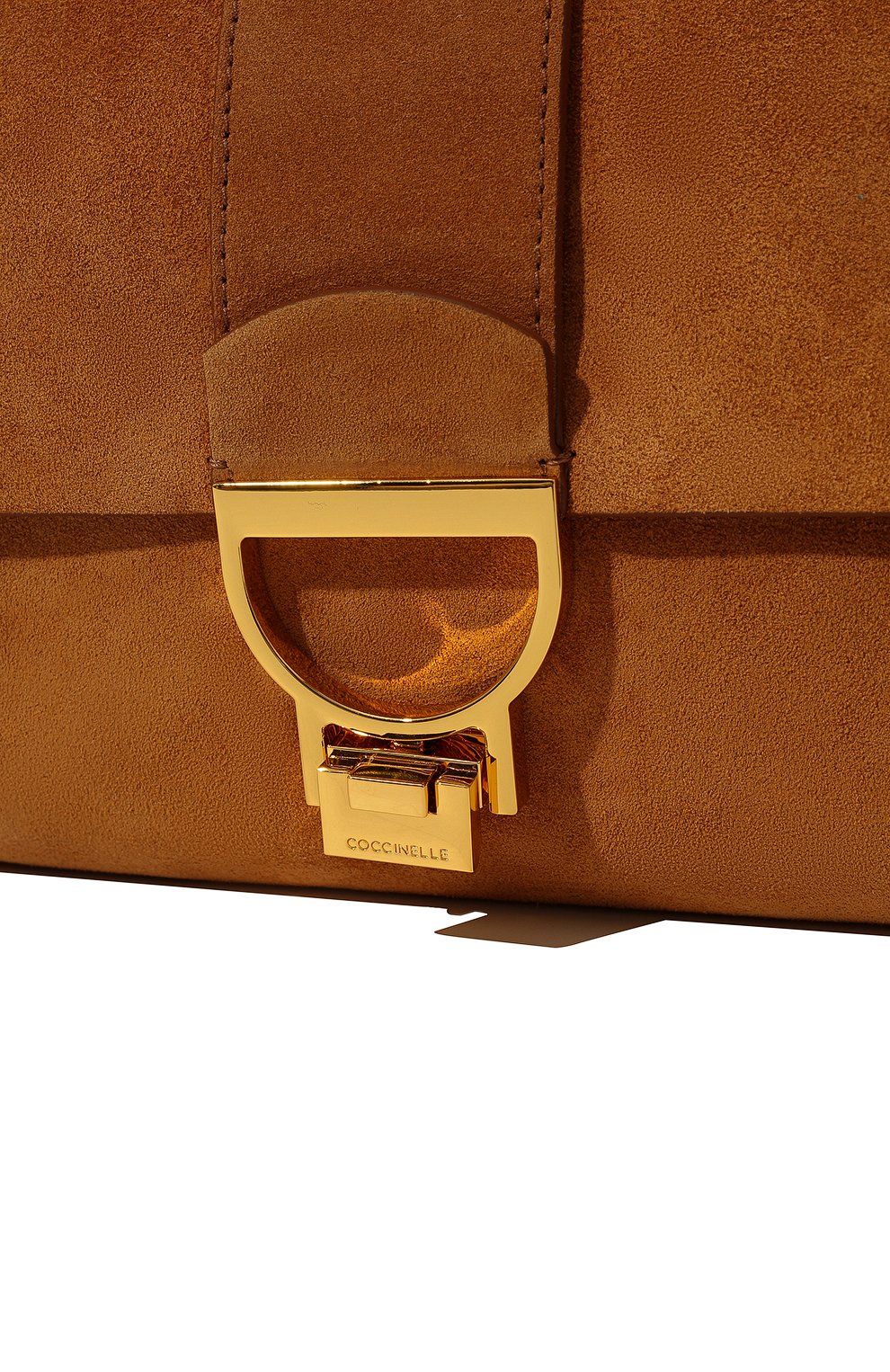 Женская сумка arlettis COCCINELLE светло-коричневого цвета, арт. E1 LD6 12 07 01 | Фото 3 (Сумки-технические: Сумки через плечо; Материал: Натуральная кожа; Ремень/цепочка: На ремешке; Размер: small)
