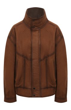 Женская кожаная куртка MANOKHI коричневого цвета, арт. A00297 | Фото 1 (Кросс-КТ: Куртка; Рукава: Длинные; Материал сплава: Проставлено; Материал внешний: Натуральная кожа; Драгоценные камни: Проставлено; Женское К росс-КТ: Замша и кожа; Длина (верхняя одежда): Короткие; Материал подклада: Вискоза; Стили: Кэжуэл)