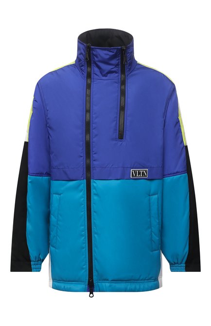 Мужская утепленная куртка VALENTINO синего цвета, арт. WV3CJG107FV | Фото 1 (Материал подклада: Синтетический материал; Длина (верхняя одежда): До середины бедра; Рукава: Длинные; Материал внешний: Синтетический материал; Кросс-КТ: Куртка; Мужское Кросс-КТ: утепленные куртки; Стили: Спорт-шик)