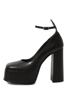 Женские кожаные туфли MATTIA CAPEZZANI черного цвета, арт. W254/NAPPA | Фото 2 (Подошва: Платформа; Каблук высота: Высокий; Материал внутренний: Натуральная кожа; Каблук тип: Устойчивый)