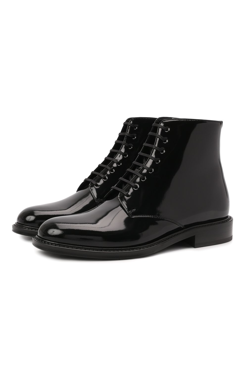 Ботинки и ботильоны Saint Laurent, Кожаные ботинки Army Saint Laurent, Италия, Чёрный, Кожа: 100%; Подошва-кожа: 100%; Подкладка-кожа: 100%; Стелька-кожа: 100%;, 12286327  - купить