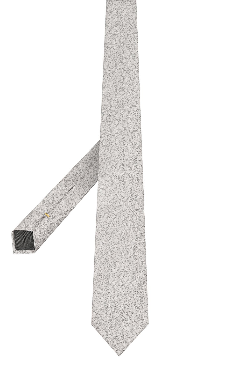 Мужской шелковый галстук CANALI серебряного цвета, арт. 18/HJ03736 | Фото 3 (Принт: С принтом; Материал: Текстиль, Шелк; Материал сплава: Проставлено; Нос: Не проставлено)
