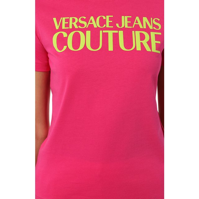 Хлопковая футболка Versace Jeans Couture  74HAHT03/CJ000 Фото 5