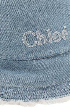 Детская хлопковая панама CHLOÉ голубого цвета, арт. C11171 | Фото 3 (Материал: Текстиль, Хлопок)