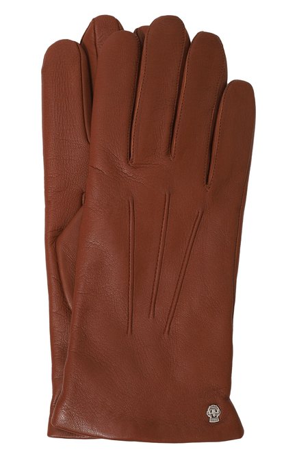 Мужские кожаные перчатки с подкладкой из смеси кашемира и шерсти ROECKL коричневого цвета, арт. 11011-680 | Фото 1 (Материал: Натуральная кожа; Нос: Не проставлено; Материал сплава: Проставлено)