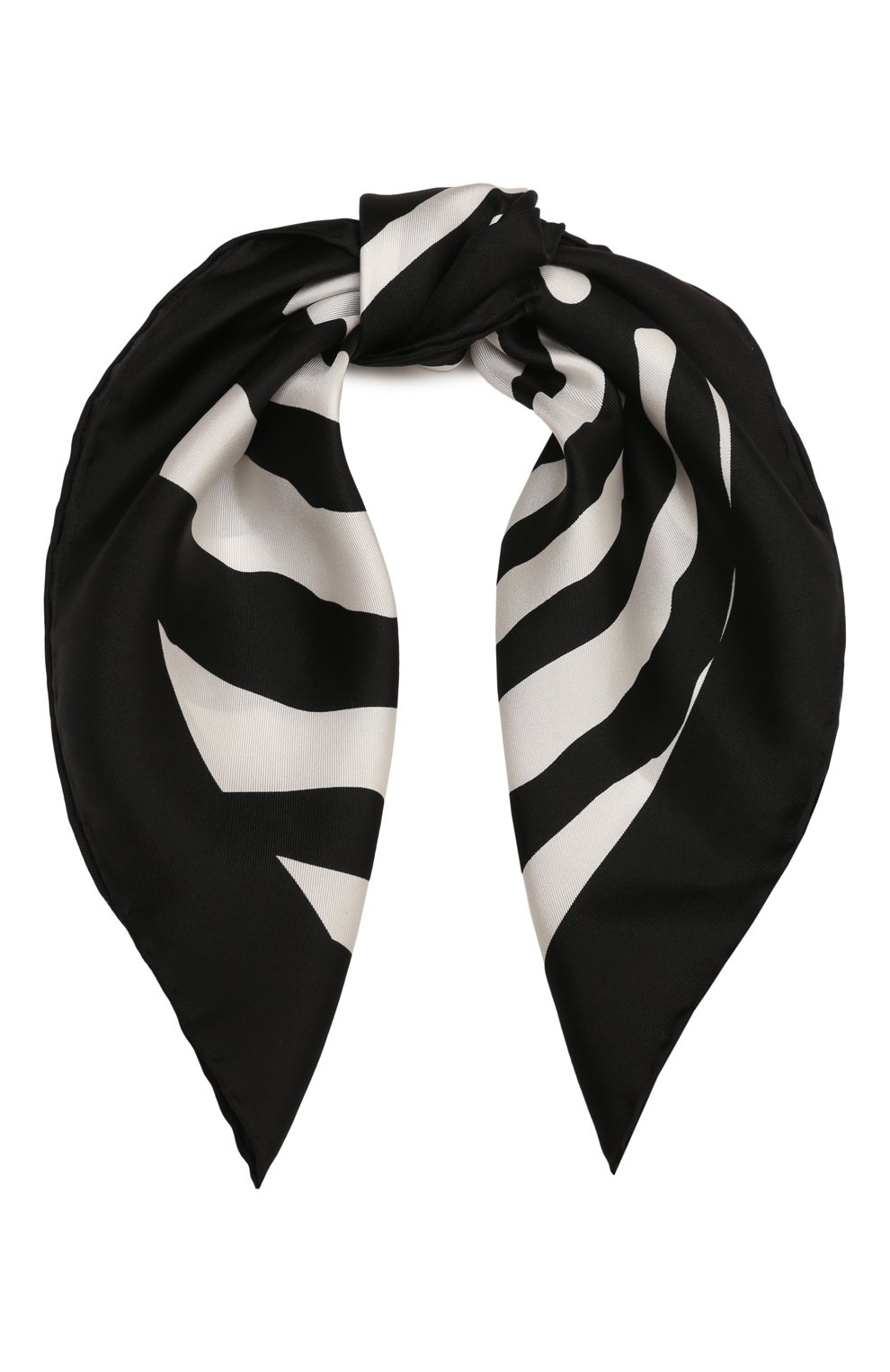 Женский шелковый платок DOLCE & GABBANA черно-белого цвета, арт. FN093R/GDA0U | Фото 1 (Материал: Текстиль, Шелк)