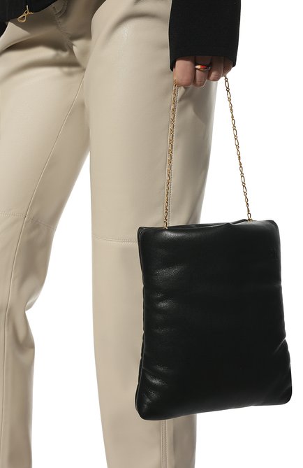 Женская сумка NANUSHKA черного цвета, арт. NW21FWBG02699 | Фото 2 (Размер: small; Материал: Текстиль, Экокожа; Сумки-технические: Сумки top-handle)