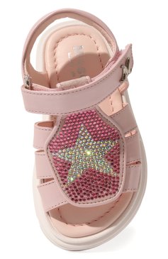 Детские кожаные сандалии MISSOURI розового цвета, арт. 5259 A/18-26 | Фото 4 (Материал внутренний: Натуральная кожа)