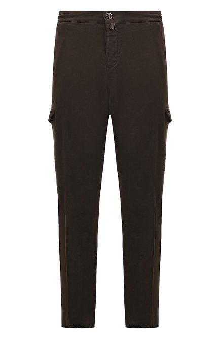 Мужские хлопковые брюки-карго KITON темно-коричневого цвета по цене 122500 руб., арт. UPLACTJ0200C | Фото 1