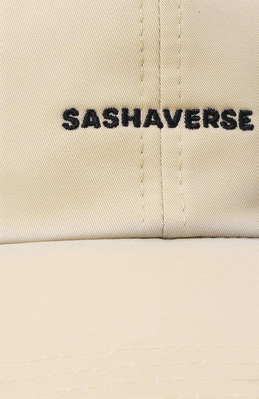 Женская хлопковая бейсболка SASHAVERSE кремвого цвета, арт. CAP1/DRILL/118  SS23 | Фото 4 (Материал: Текстиль, Хлопок)
