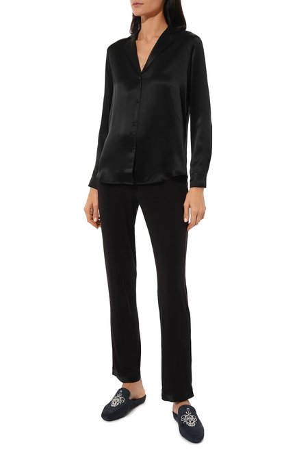 Женская шелковая рубашка AUBADE черного цвета, арт. QS44 | Фото 2 (Нос: Не проставлено; Материал сплава: Проставлено; Материал внешний: Шелк; Женское Кросс-КТ: Блуза-белье)