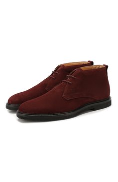Мужские замшевые ботинки TOD’S бордового цвета, арт. XXM54B00D80RE0 | Фото 1 (Мужское Кросс-КТ: Ботинки-обувь, Дезерты-обувь; Материал внутренний: Натуральная кожа; Материал утеплителя: Без утеплителя; Статус проверки: Проверено, Проверена категория; Подошва: Плоская; Материал внешний: Замша; Длина стельки: 29, 26,1, 26,5, 27,4, 28,2, 30,7, 26,9, 27,8, 28,6)