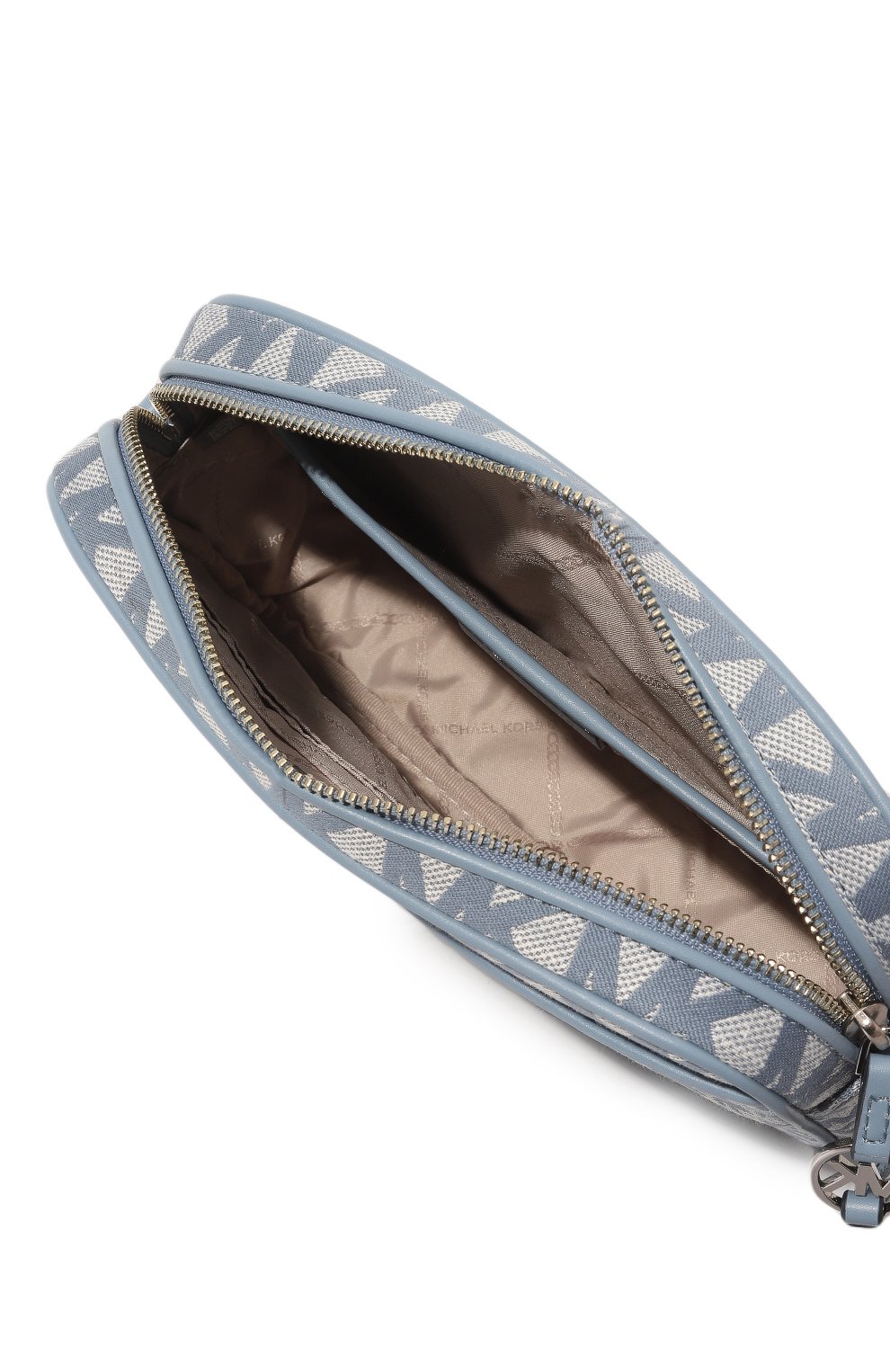 Женская сумка jet set MICHAEL MICHAEL KORS голубого цвета, арт. 32T2ST9C7I | Фото 5 (Сумки-технические: Сумки через плечо; Ремень/цепочка: На ремешке; Материал: Текстиль; Размер: small)