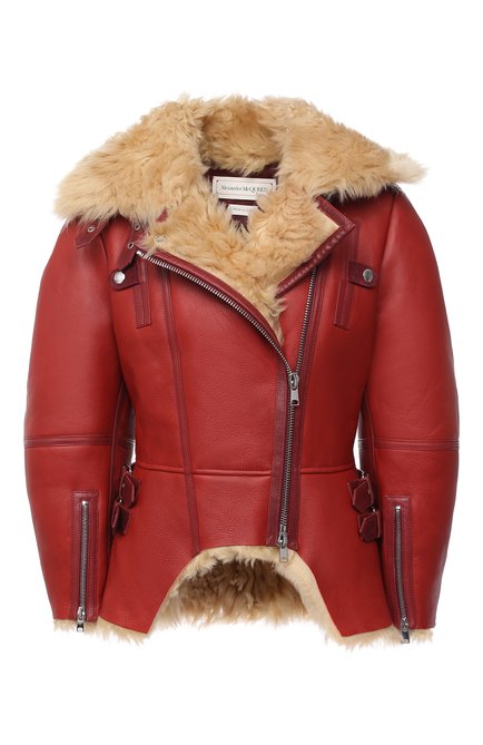 Женская дубленка ALEXANDER MCQUEEN красного цвета по цене 562000 руб., арт. 633562/Q5AEV | Фото 1