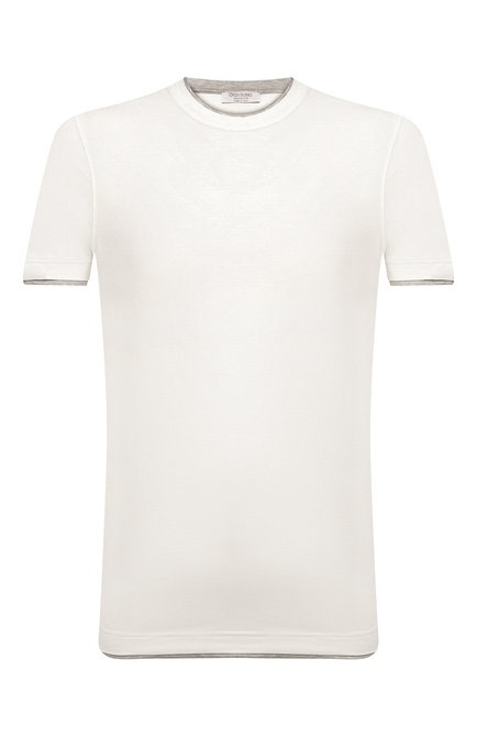Мужская хлопковая футболка GRAN SASSO белого цвета, арт. 60123/73710 | Фото 1 (Материал внешний: Хлопок; Длина (для топов): Стандартные; Принт: Без принта; Стили: Кэжуэл; Рукава: Короткие)