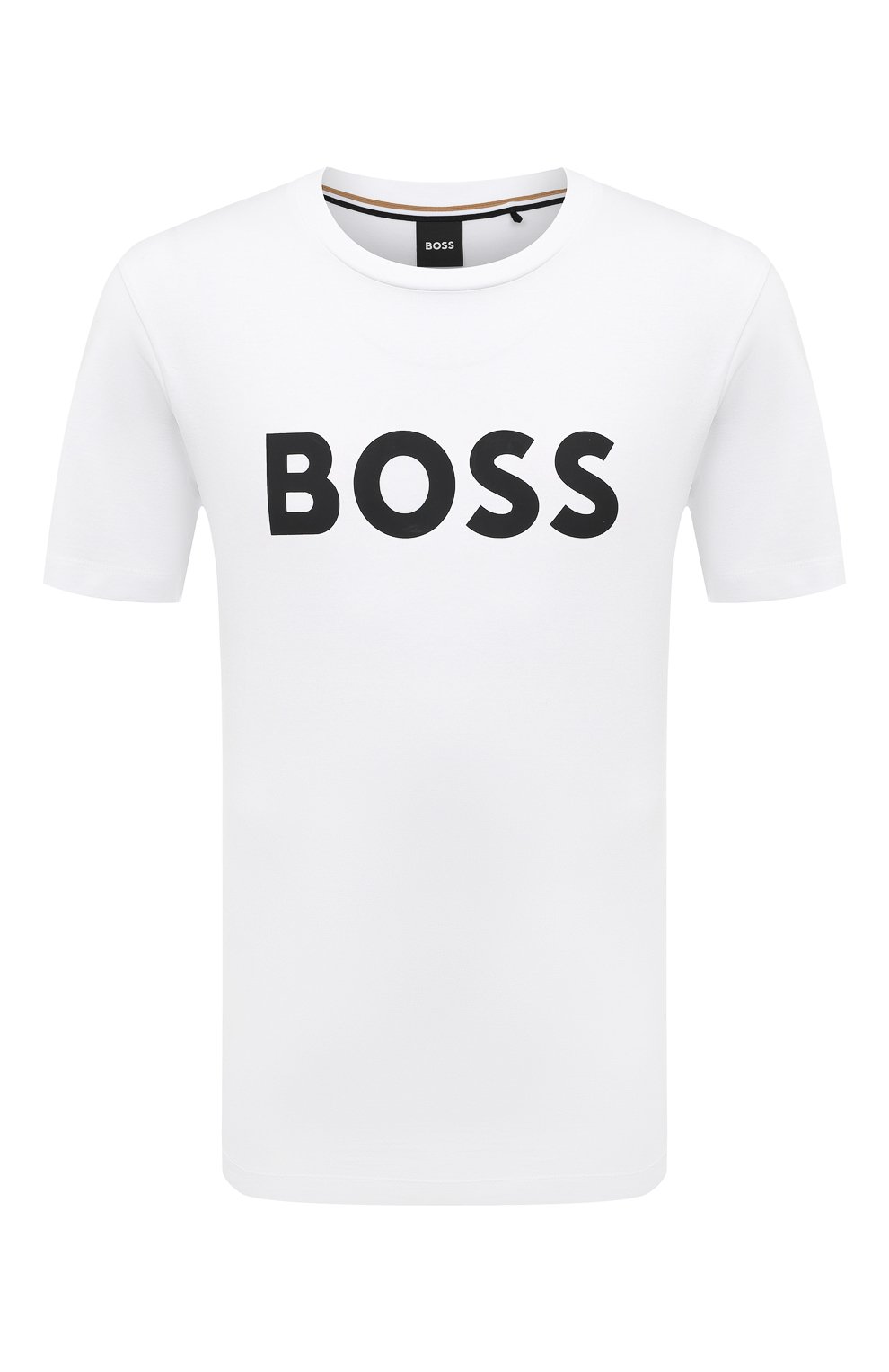 Хлопковая футболка BOSS белого цвета