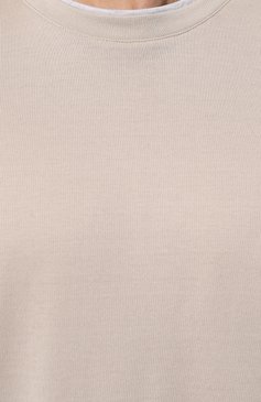 Мужская хлопковая футболка ELEVENTY бежевого цвета, арт. H75TSHH04 TES0H077 | Фото 5 (Принт: Без принта; Рукава: Короткие; Длина (для топов): Стандартные; Материал сплава: Проставлено; Материал внешний: Хлопок; Драгоценные камни: Прос тавлено; Стили: Кэжуэл)