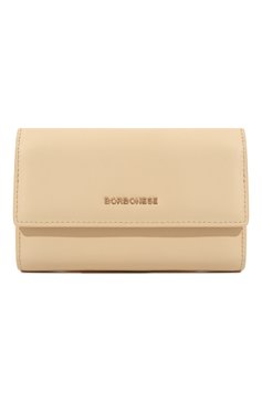 Женские кожаный кошелек BORBONESE бежевого цвета, арт. 920102 | Фото 1 (Материал: Натуральная кожа)