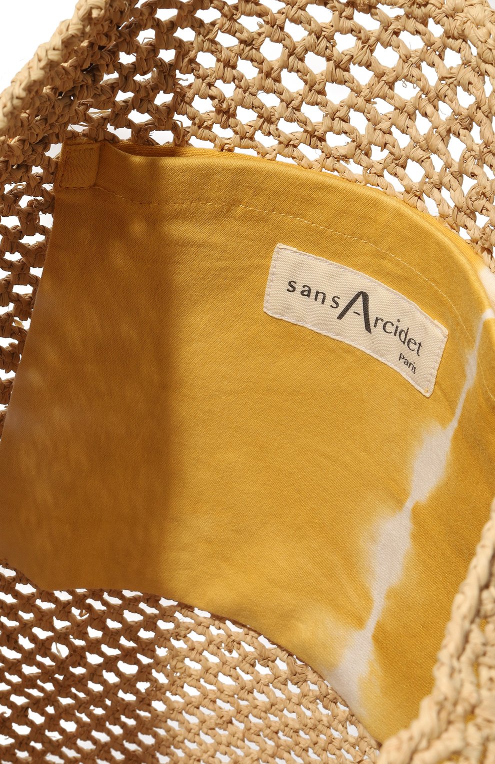 Женская сумка SANS-ARCIDET светло-бежевого цвета, арт. BEBY BAG LACY-C/L | Фото 5 (Материал сплава: Проставлено; Материал: Растительное волокно; Драгоценные камни: Проставлено; Размер: large)