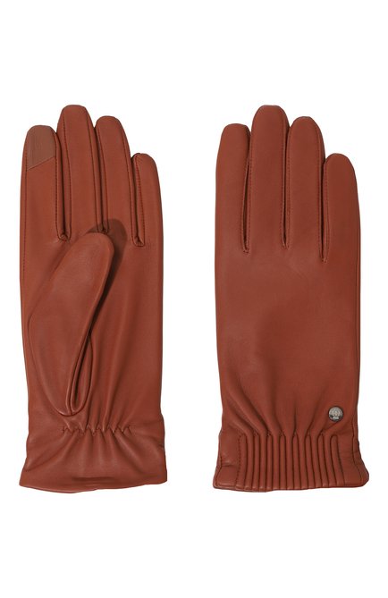 Женские кожаные перчатки ROECKL светло-коричневого цвета, арт. 13012-440 | Фото 2 (Материал: Натуральная кожа; Нос: Не проставлено; Материал сплава: Проставлено)
