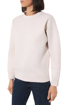 Женский хлопковый свитшот NINA RICCI светло-бежевого цвета, арт. 99IJT0033C00984 | Фото 3 (Рукава: Длинные; Длина (для топов): Стандартные; Материал сплава: Проставлено; Материал внешний: Хлопок; Стили: Спорт-шик; Драгоценные камни: Проставлено; Женское Кросс-КТ: Свитшот-одежда)