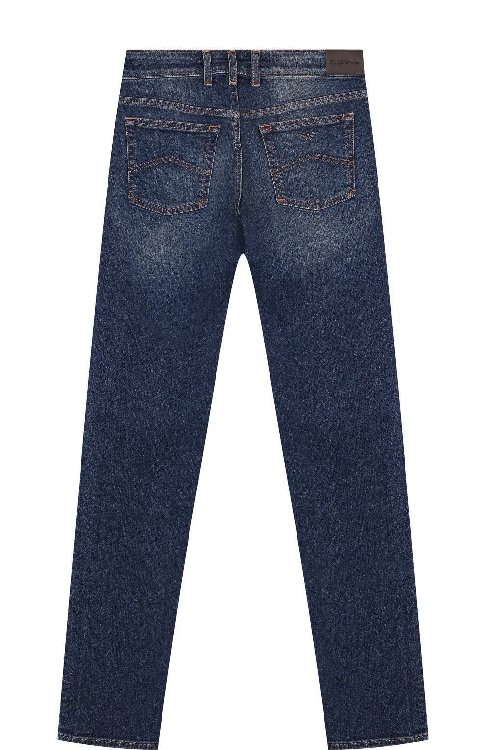 Детские джинсы EMPORIO ARMANI темно-синего цвета, арт. 8N4J45/1V0MZ | Фото 2 (Материал внешний: Хлопок; Статус проверки: Проверена категория)